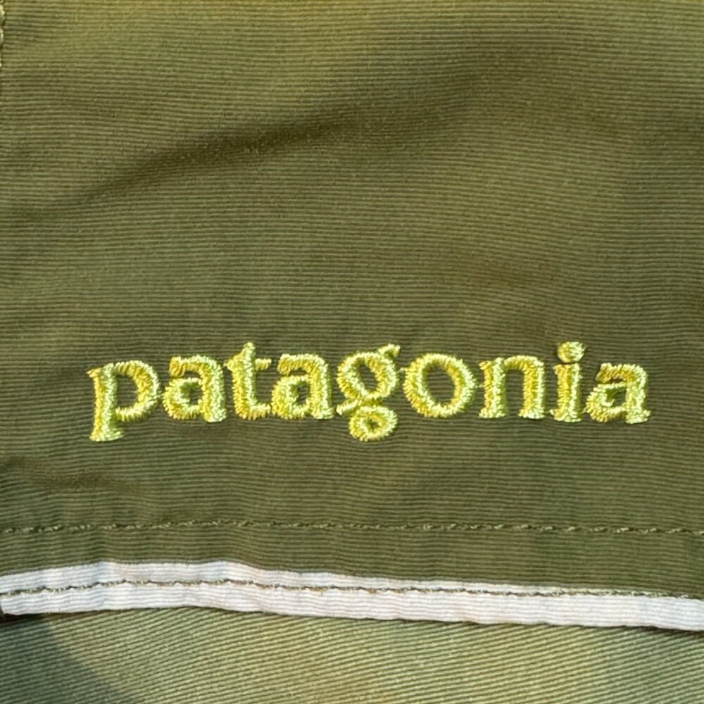Patagonia Green Striped Wavefarer Board Shorts Swim Trunks Bermudas Men's 35x9 - Picture 3 of 8
